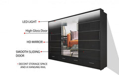 SYCYLIA 255 cm WARDROBE SOLID FURNITURE LTD