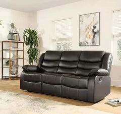 3+2 Roma Brown Leather Recliner Sofa