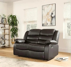 3+2 Roma Brown Leather Recliner Sofa