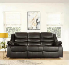 3+2 Roma Brown Leather Recliner Sofa