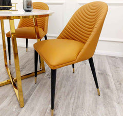 Alba Tan Leather Dining Chair SOLID FURNITURE