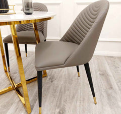 Alba Khaki Leather Dining Chair SOLID FURNITURE