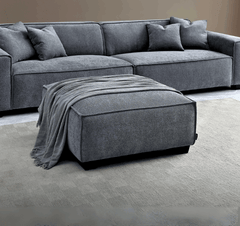 Aluxo Dakota 4 seater with Chaise in Charcoal Boucle