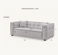 Aluxo Murray Sofa Range in Putty Boucle Fabric Aluxo