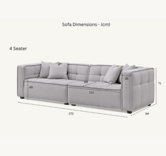 Aluxo Murray Sofa Range in Putty Boucle Fabric Aluxo