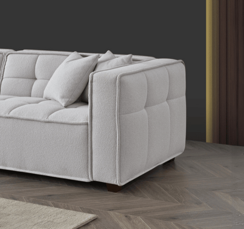 Aluxo Murray Sofa Range in Putty Boucle Fabric Aluxo