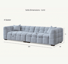 Aluxo Tribeca Sofa Range in Pearl Boucle Fabric Aluxo