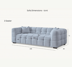 Aluxo Tribeca Sofa Range in Pearl Boucle Fabric Aluxo