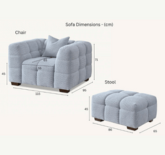 Aluxo Tribeca Sofa Range in Pearl Boucle Fabric Aluxo