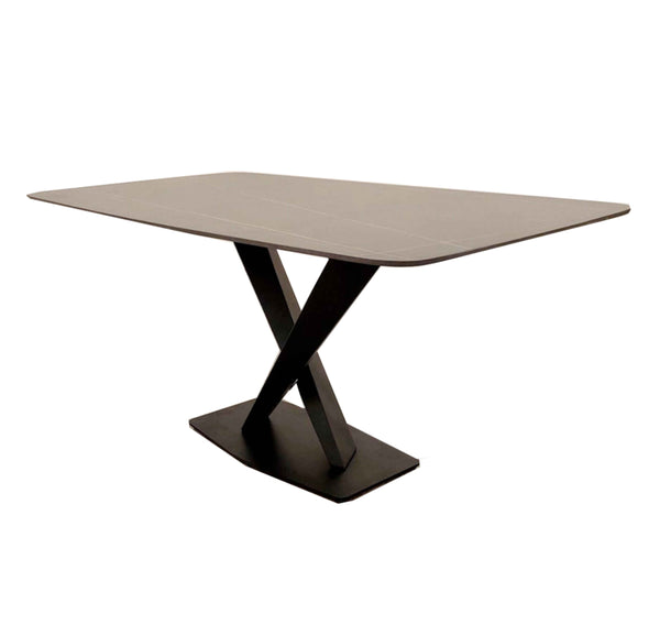 Apollo 1.6m Black Dining Table Only SOLID FURNITURE