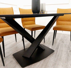 Apollo Black Dining Table with Chairs SOLID FURNITURE