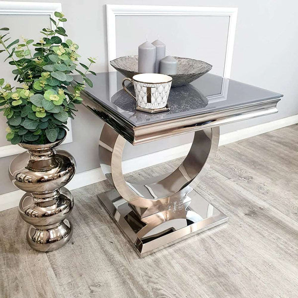 Grey Glass Ariana Lamp Table_SOLID FURNITURE UK