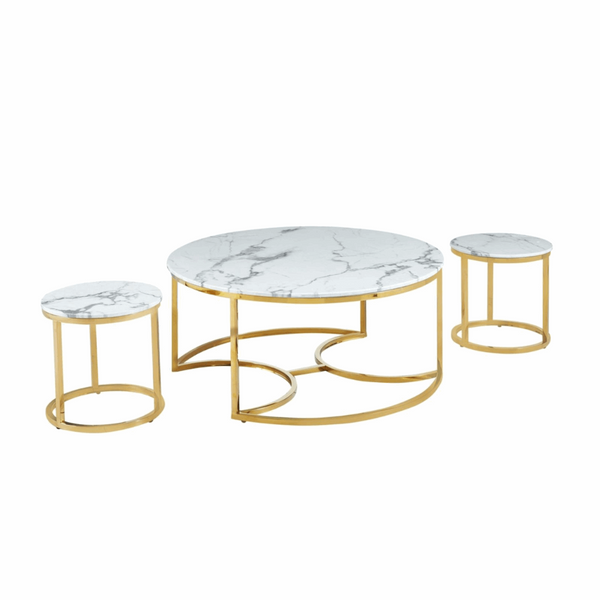 Cato Nest Of 3 Gold Coffee Table