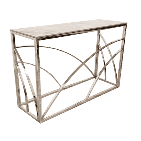 STELLA  CHROME CONSOLE TABLE SOLID FURNITURE LTD