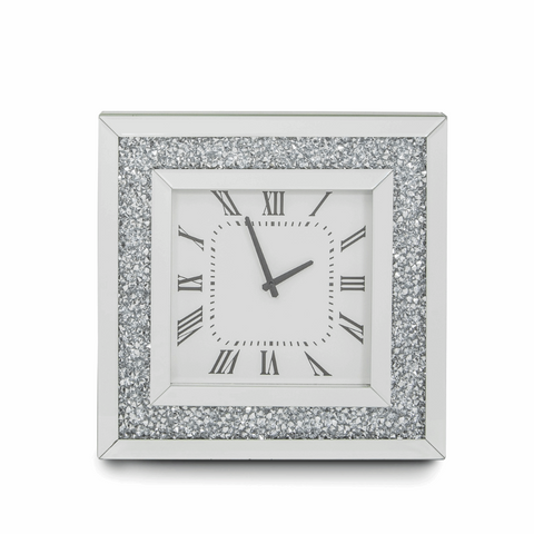 Diamond Crushed Square Wall Clock by Solid Furniture UK