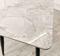 Titus Marble Dining Table with Grey Alba Chairs SOLID FURNITURE