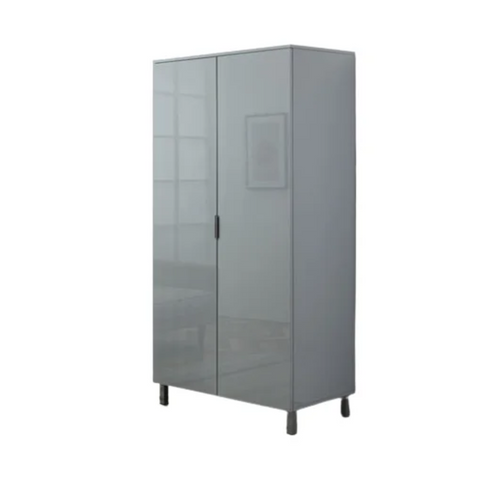 High Gloss 2 Door Wardrobe Solid Furniture UK