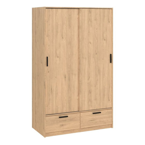 Line Oak Wardrobe with 2 Doors 2 Drawers