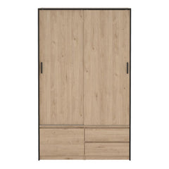 2 Sliding Doors 1 Small Door and 2 Drawers in Oak