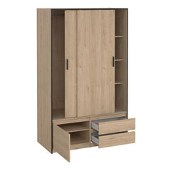 Line Wardrobe with 2 Sliding Doors 1 Small Door and 2 bottom draws 