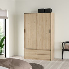 Line Oak Sliding Door Wardrobe Wardrobe