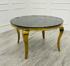 Black Gold Louis Marble Dining Table SOLID FURNITURE