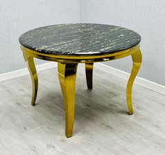 Black Gold Louis Marble Dining Table SOLID FURNITURE