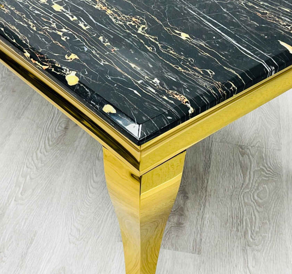 Black Gold Louis Marble Dining Table SOLID FURNITURE