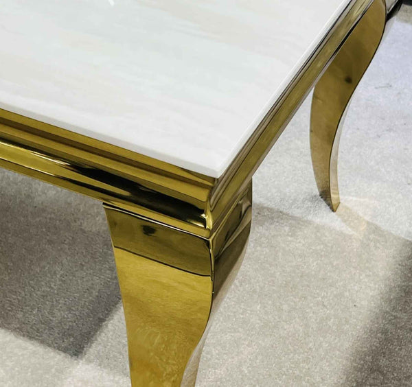 Cream Gold Louis Marble Dining Table SOLID FURNITURE