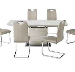 Milan Cappuccino High Gloss Extendable Dining Set SOLID FURNITURE LTD