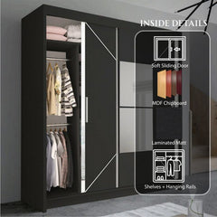 NICOLE BLACK WARDROBE SOLID FURNITURE LTD