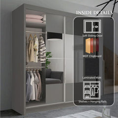 NICOLE GREY WARDROBE SOLID FURNITURE LTD