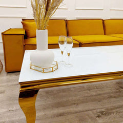 Louis White Gold Coffee Table