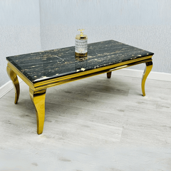 Louis Black & Gold Marble Coffee Table