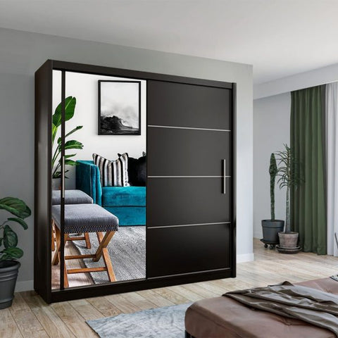 VISION BLACK WARDROBE SOLID FURNITURE LTD