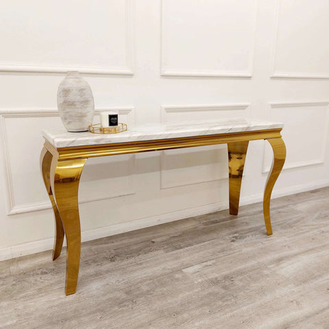 LOUIS GOLD MARBLE CONSOLE TABLE