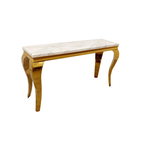 LOUIS GOLD MARBLE CONSOLE TABLE SOLID FURNITURE LTD