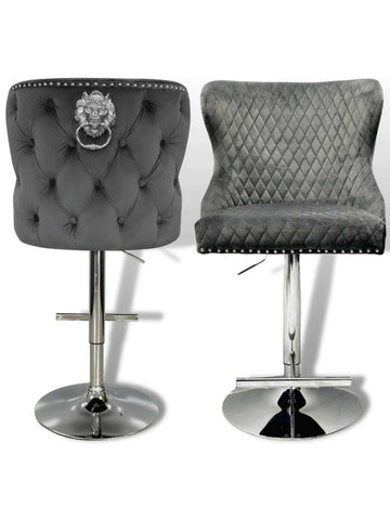 Chelsea Knocker Back Bar Stool In Dark Grey