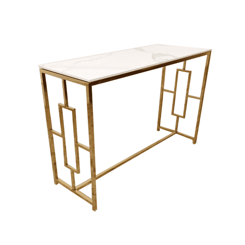 Geo Gold Console Table SOLID FURNITURE LTD