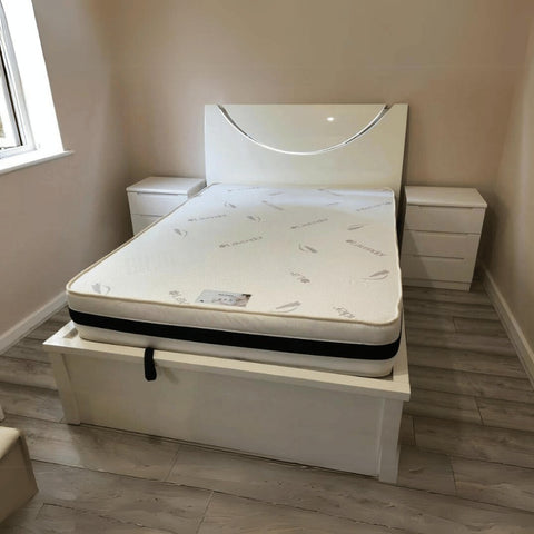 High Gloss Half Moon Bed With Led Light SOLID FURNITURE LTD