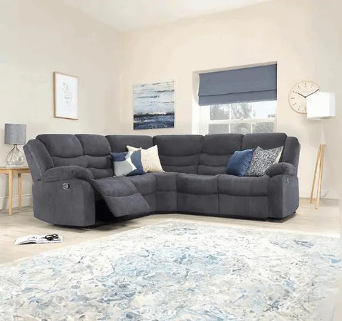 Sorrento Grey Fabric Recliner Corner Sofa