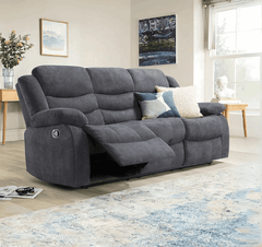 3+2 Sorrento Fabric Grey Recliner Sofa