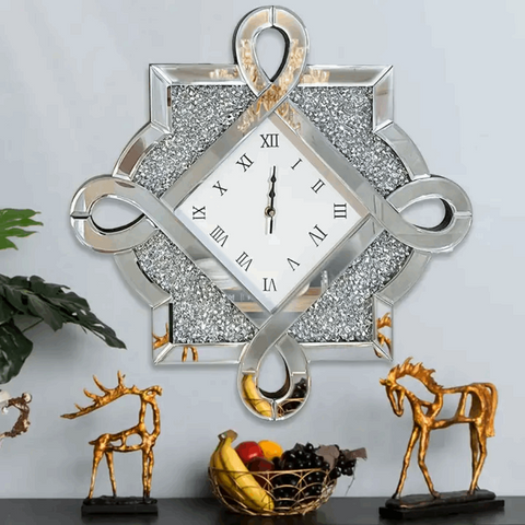 Glory Crushed Diamond Wall Clock Solid Furniture UK