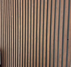 Wood Effect Slatted Veneer Dark Oak Wall Panels SOLID FURNITURE LTD