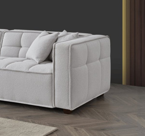 Aluxo Murray Sofa Range in Putty Boucle Fabric - SOLID FURNITURE LTD