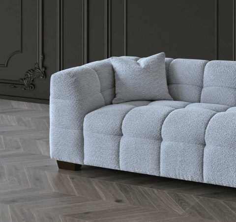 Aluxo Tribeca Sofa Range in Pearl Boucle Fabric - SOLID FURNITURE LTD