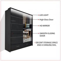 SYCYLIA 150cm WARDROBE SOLID FURNITURE LTD